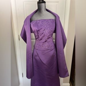 NWT -3 piece purple evening dress size 12 but fits like size 8
